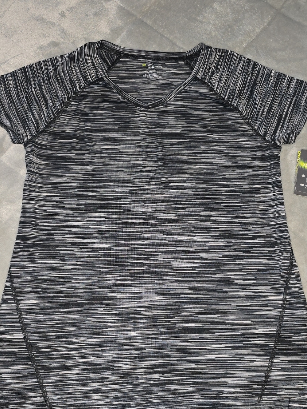 Women’s Performance V-Neck Active Tee — Black & Gray